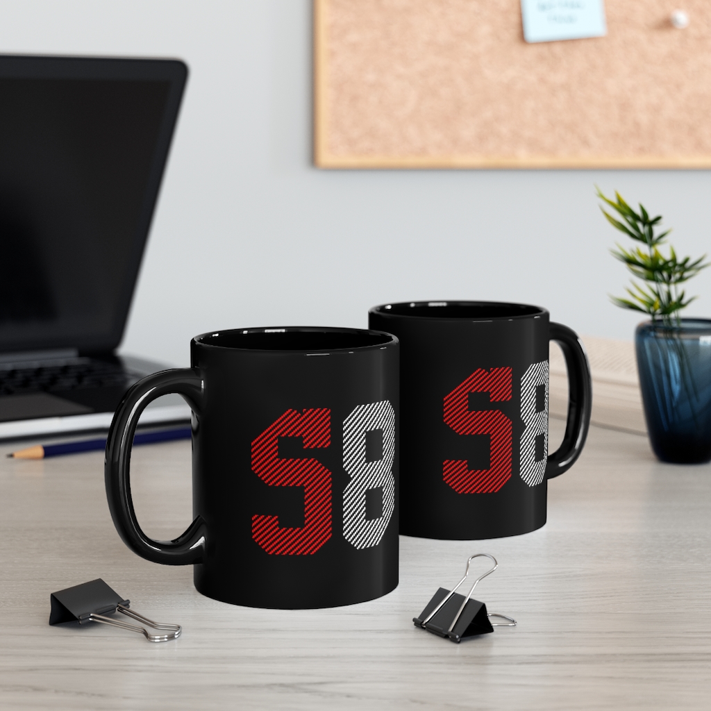 Iconic number 58 | Number 58 Mug | Black mug 11oz 5 58th birthday mug