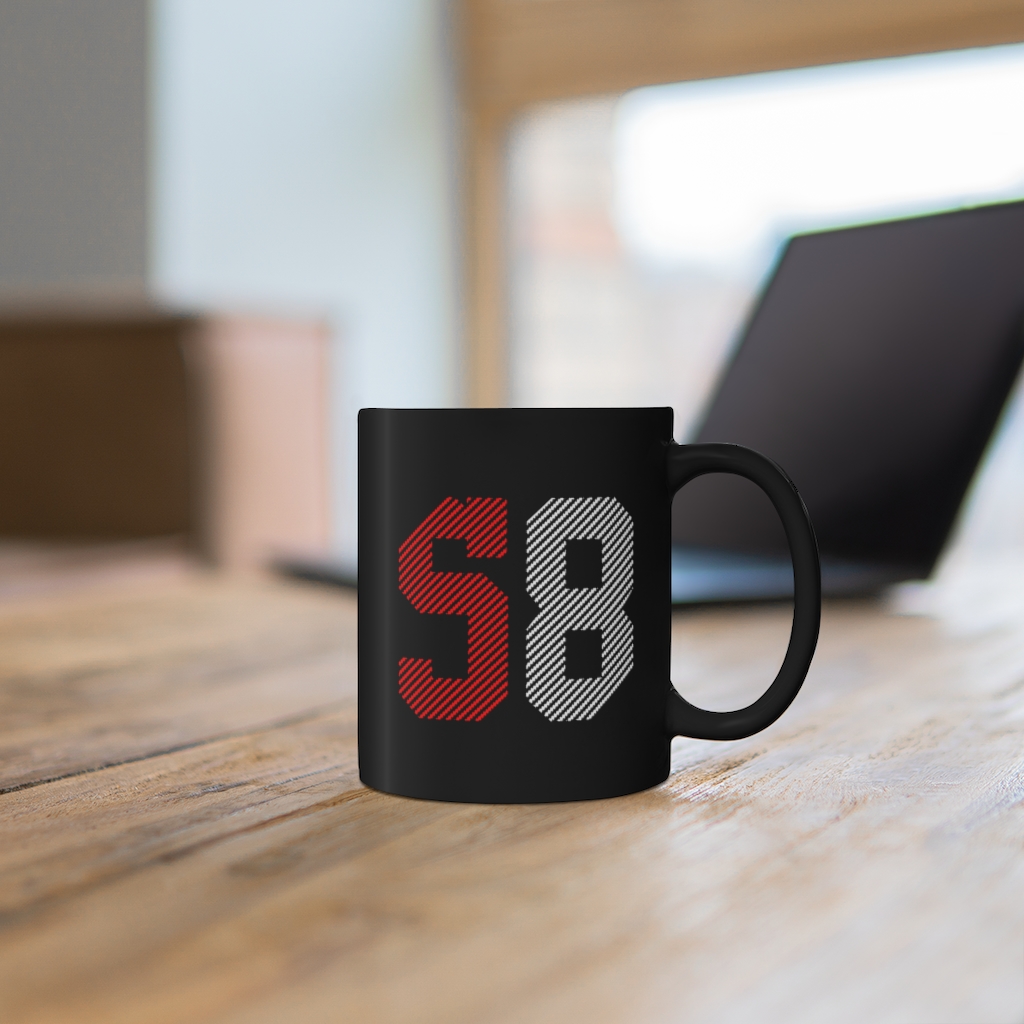 Iconic number 58 | Number 58 Mug | Black mug 11oz 6 Iconic number 58