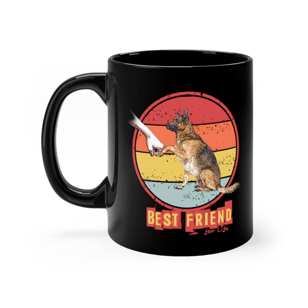 Dog Lover Merch | Best Friend for Life Mug | Black mug 11oz 3 Best Friend for Life Mug