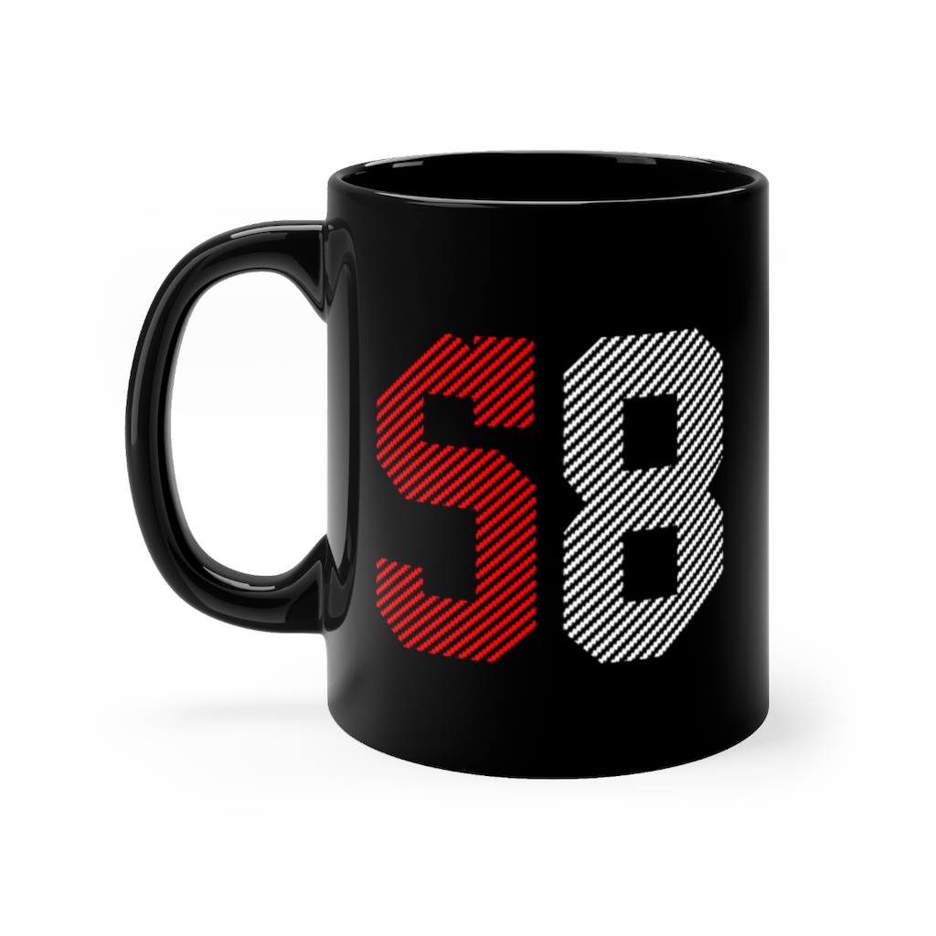 Iconic number 58 | Number 58 Mug | Black mug 11oz 1 Number 58 mug