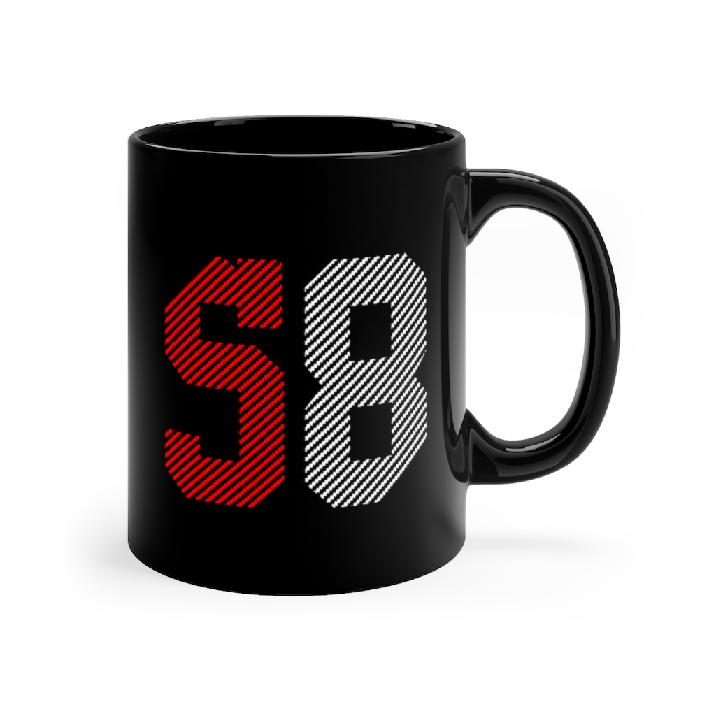 Iconic number 58 | Number 58 Mug | Black mug 11oz 3 58th anniversary mug