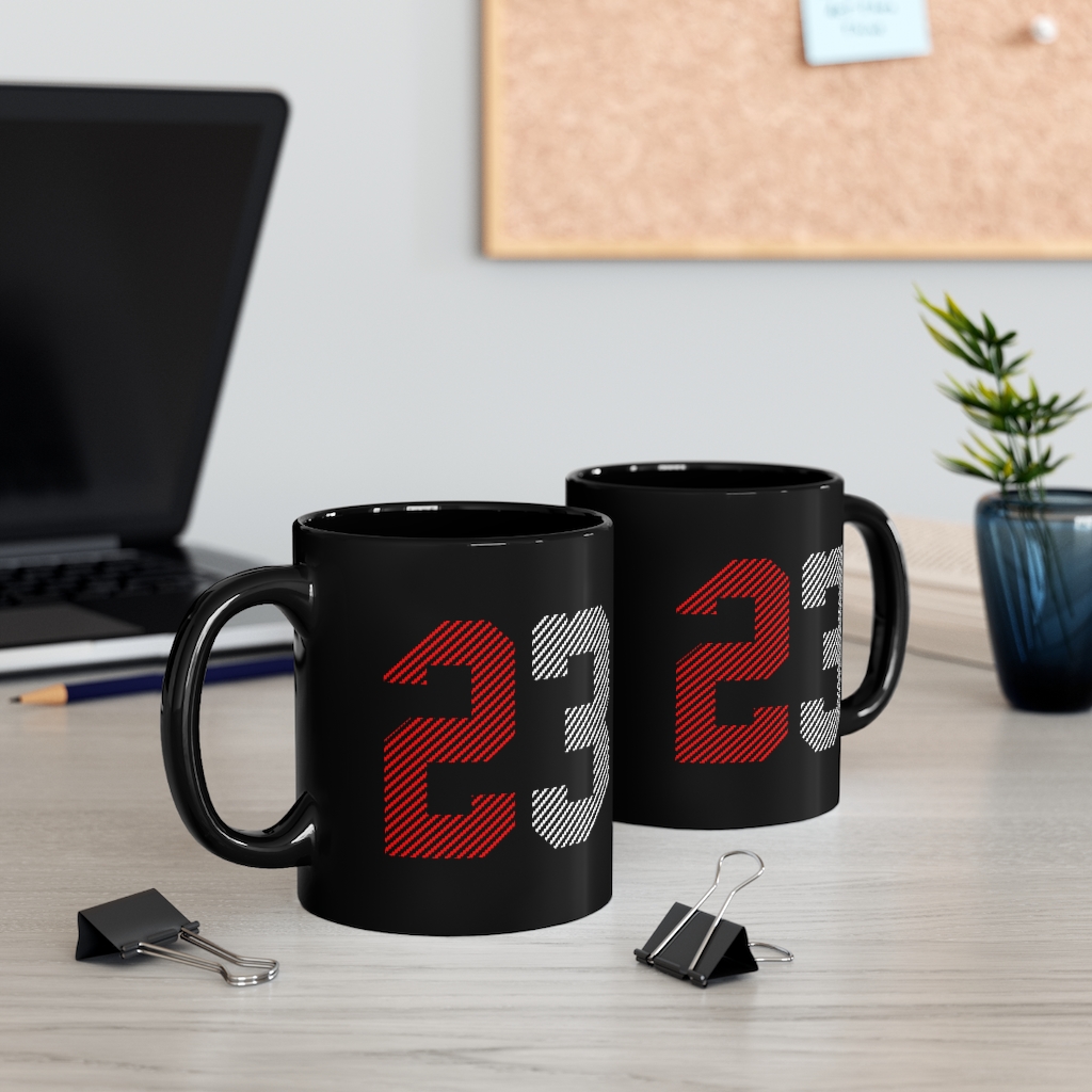 Iconic number 23 | Number 23 Mug | Black mug 11oz 5 23rd anniversary mug