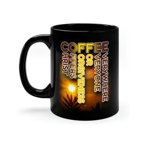 Christian Coffee Mug, Bible Verse Coffee Mug Believers Coffee Lovers Gift, Black