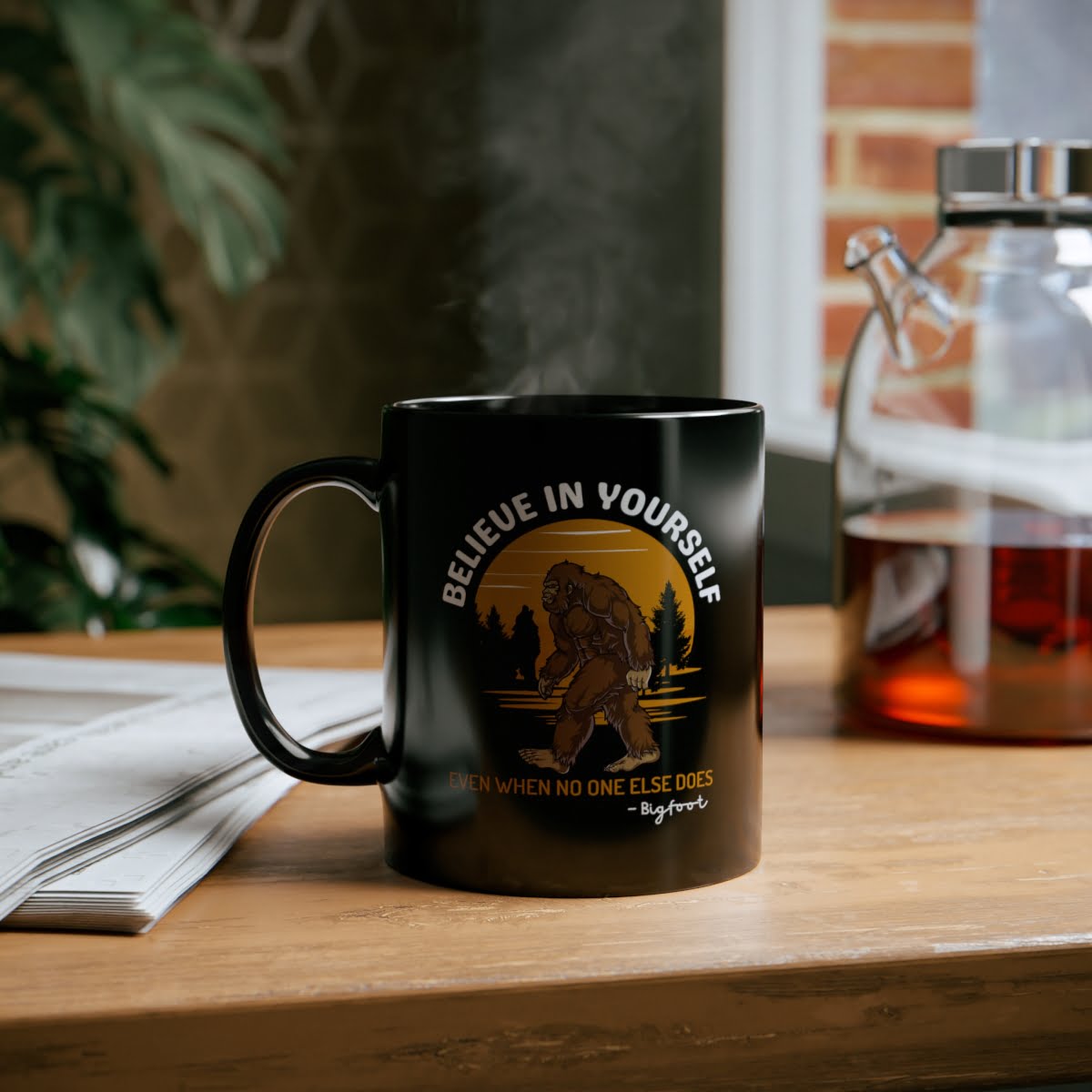 Believe In Yourself Bigfoot Gift | Sasquatch Mug | Bigfoot Motivational Mug 6 Motivational  Mug